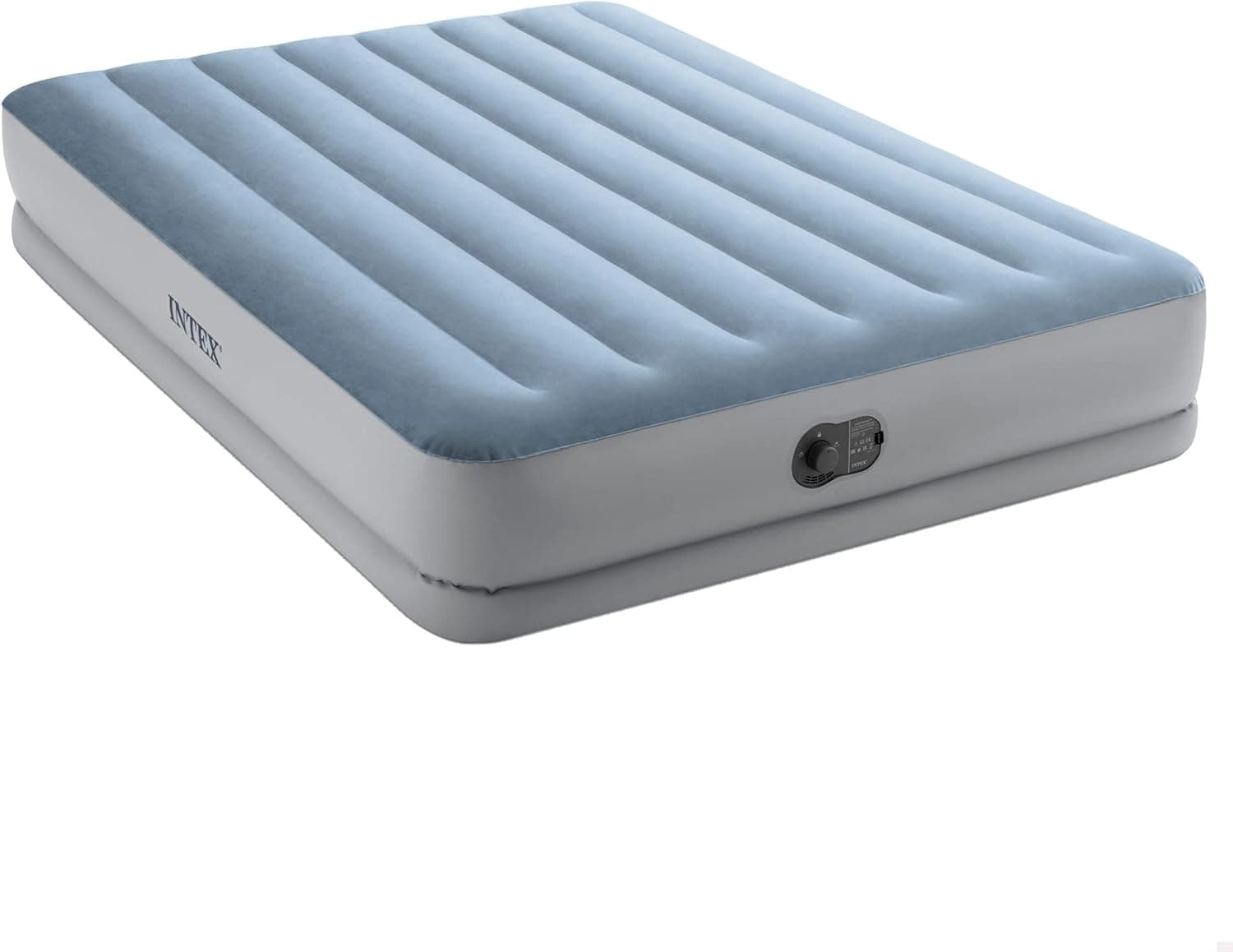 Intex 64159 Colchão insuflável duplo, com bomba elétrica USB integrada, tem cerca de 4 minutos, peso máximo 272 kg, material flocado mais PVC laminado, 152 x 203 x 36 cm