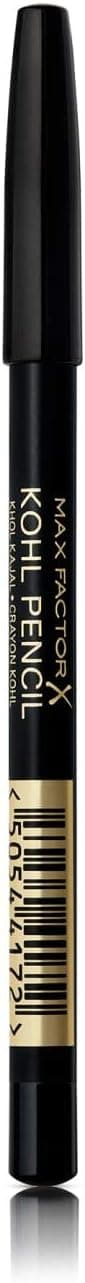 Max Factor Delineador de olhos em lápis Kohl, 20 preto, fórmula fácil de misturar, perfeito para maquilhagem de olhos fumados, 4 g