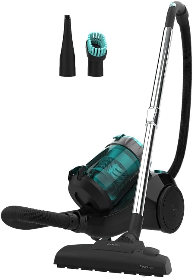Cecotec Aspirador sem sacos potente de trenó Conga Rockstar Multicyclonic. 800 W, Multiciclónico, capacidade de 2,5 l, filtro de alta eficiência, tubo telescópico metálico, acessórios