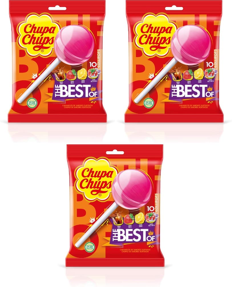 Chupa Chups | Rebuçados em stick sortido morango e maçã 10 unidades
