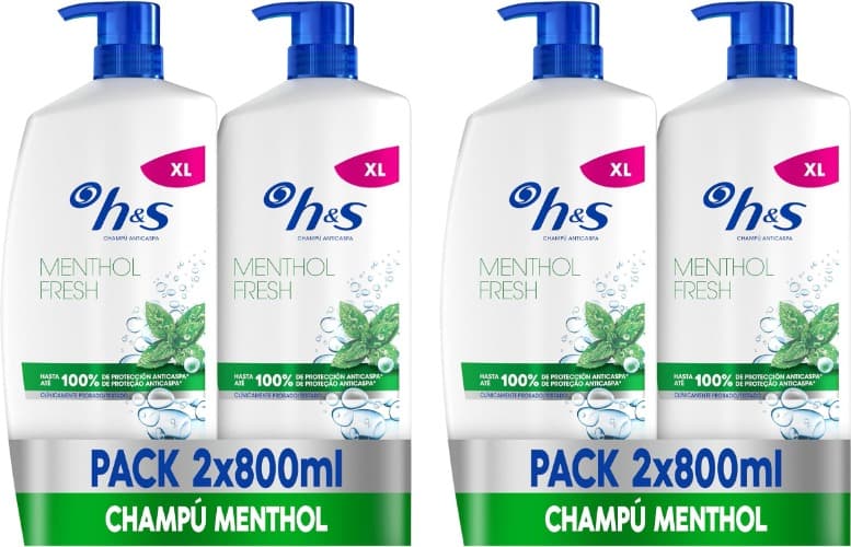 H&S Menthol Fresh champô anti-caspa, 800 ml x 4