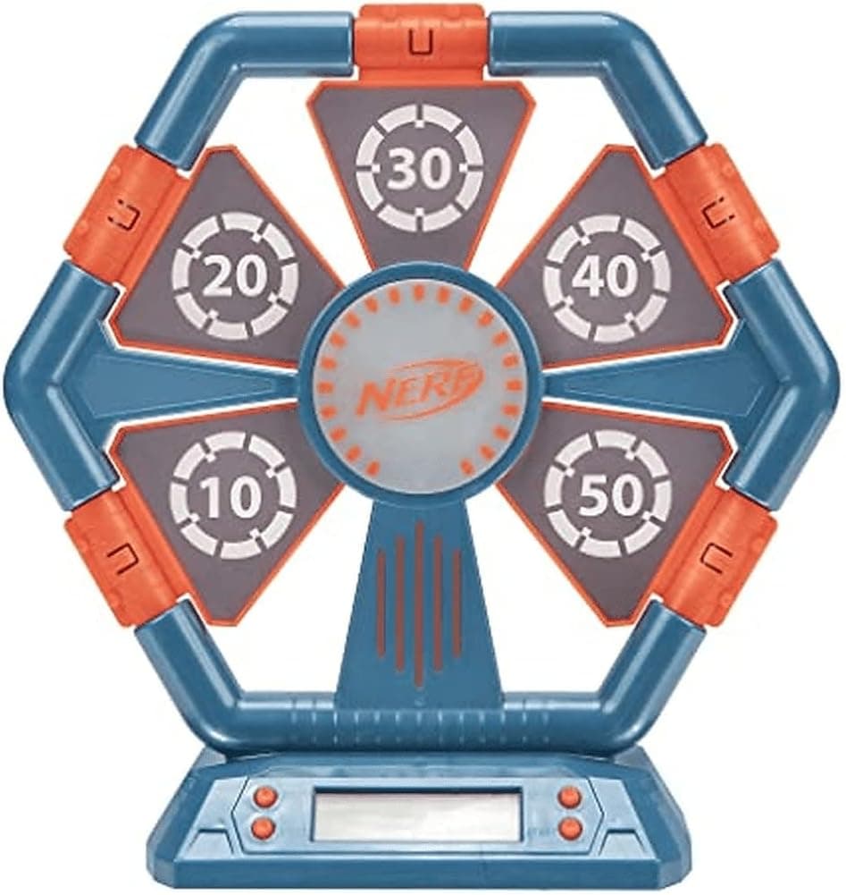 Alvo digital Nerf Flip Target 30 cm com luzes, os objetivos se viram ao atingir!