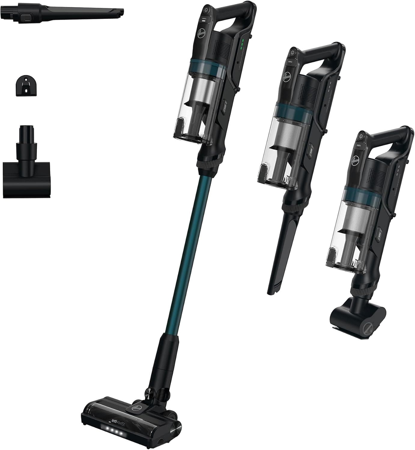 Hoover HF1 Plus Aspirador sem cabo com modo turbo, multifuncional e escova anti-emaranhados, 45 min de automonomia, Park&Go, luzes LED, ferramenta para animais de estimação HF1P10P