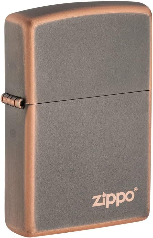 Zippo, Isqueiro de bronze rústico com design elegante, mecanismo de chama de barriga, personalizável, duradouro e temporal, recarregável para uso vitalício, bronze rústico com logótipo
