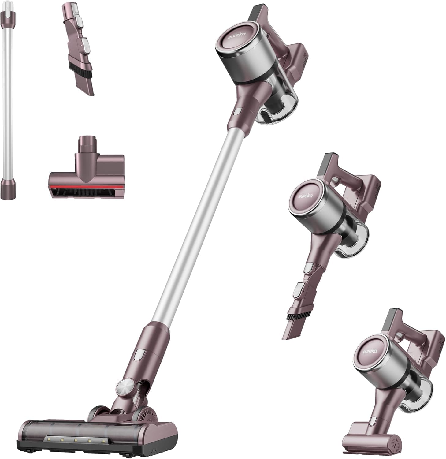 Eureka AK10 Pet Aspirador sem cabo poderoso, motor BLDC de 450 W, 60 minutos, automonomia de limpeza, 29 KPa aspiradores de pó inteligente, bateria removível de até 60 minutos com ecrã LED