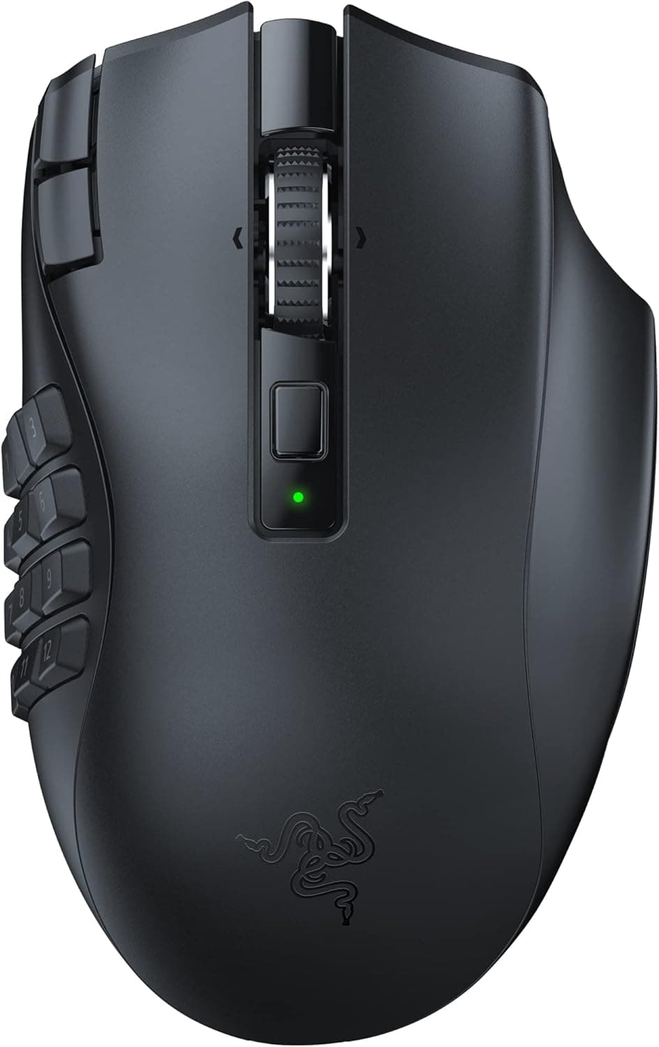 Razer Naga V2 HyperSpeed - rato sem fios ergonómico para jogos MMO, 19 botões programáveis, hyperspeed, até 250 horas de duração da bateria, sensor ótico Focus Pro 30K, preto