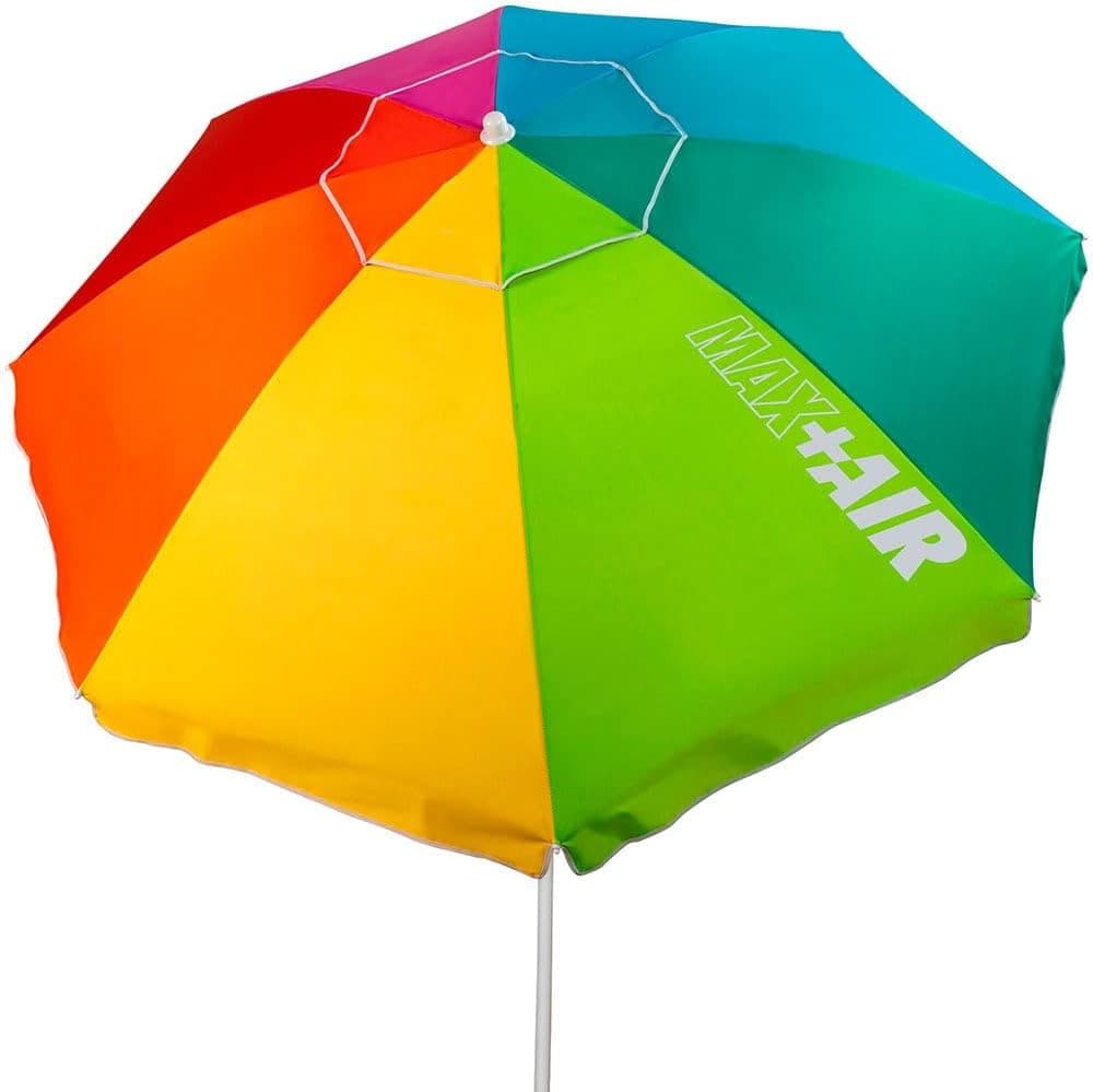 Aktive 6222 | Guarda-sol de praia 220 cm com proteção UV50, teto ventilado e bolsa de transporte multicolorida