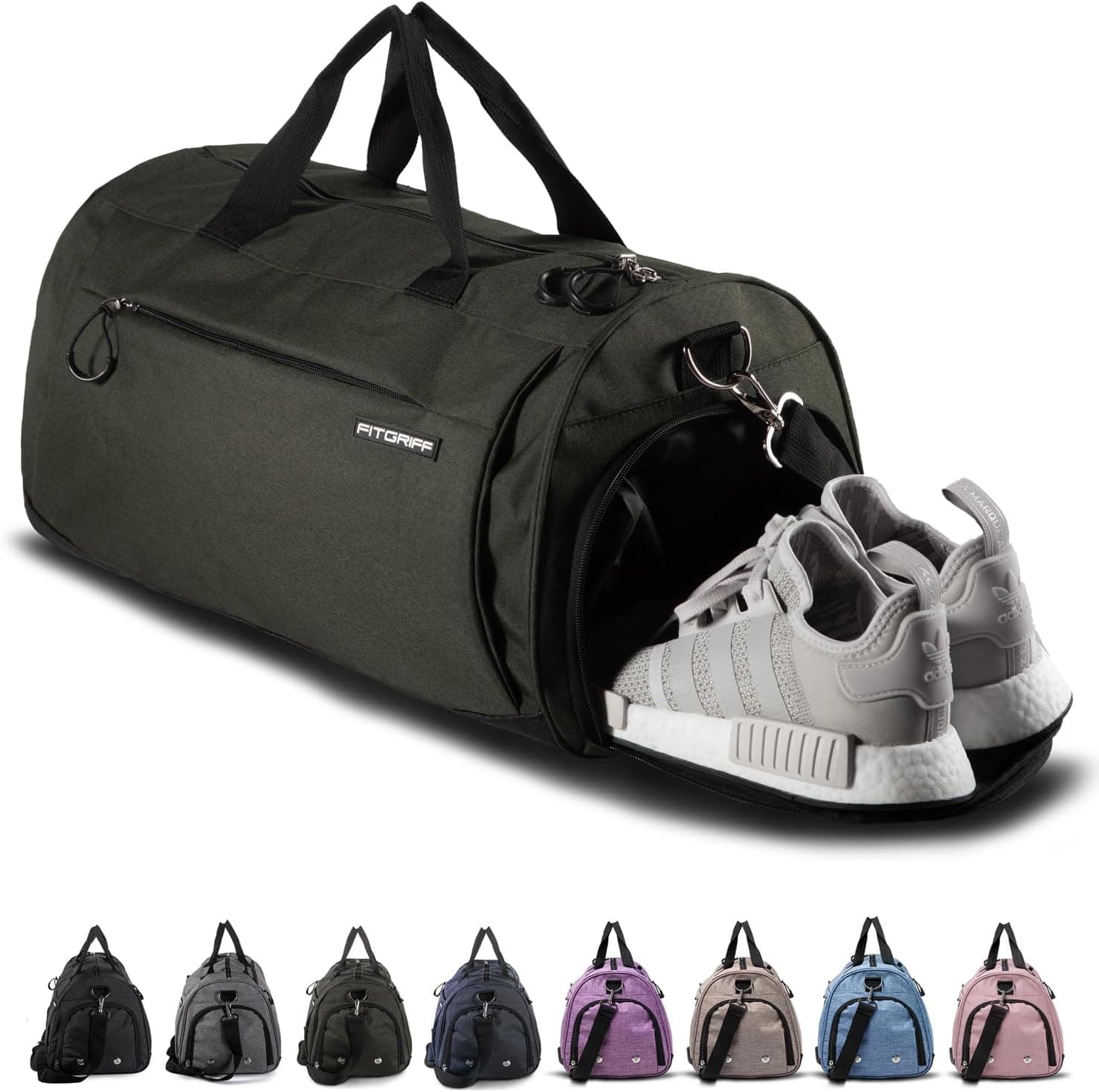 Fitgriff® Bolsa de desporto unissexo impermeável para ginásio, com compartimento para sapatos