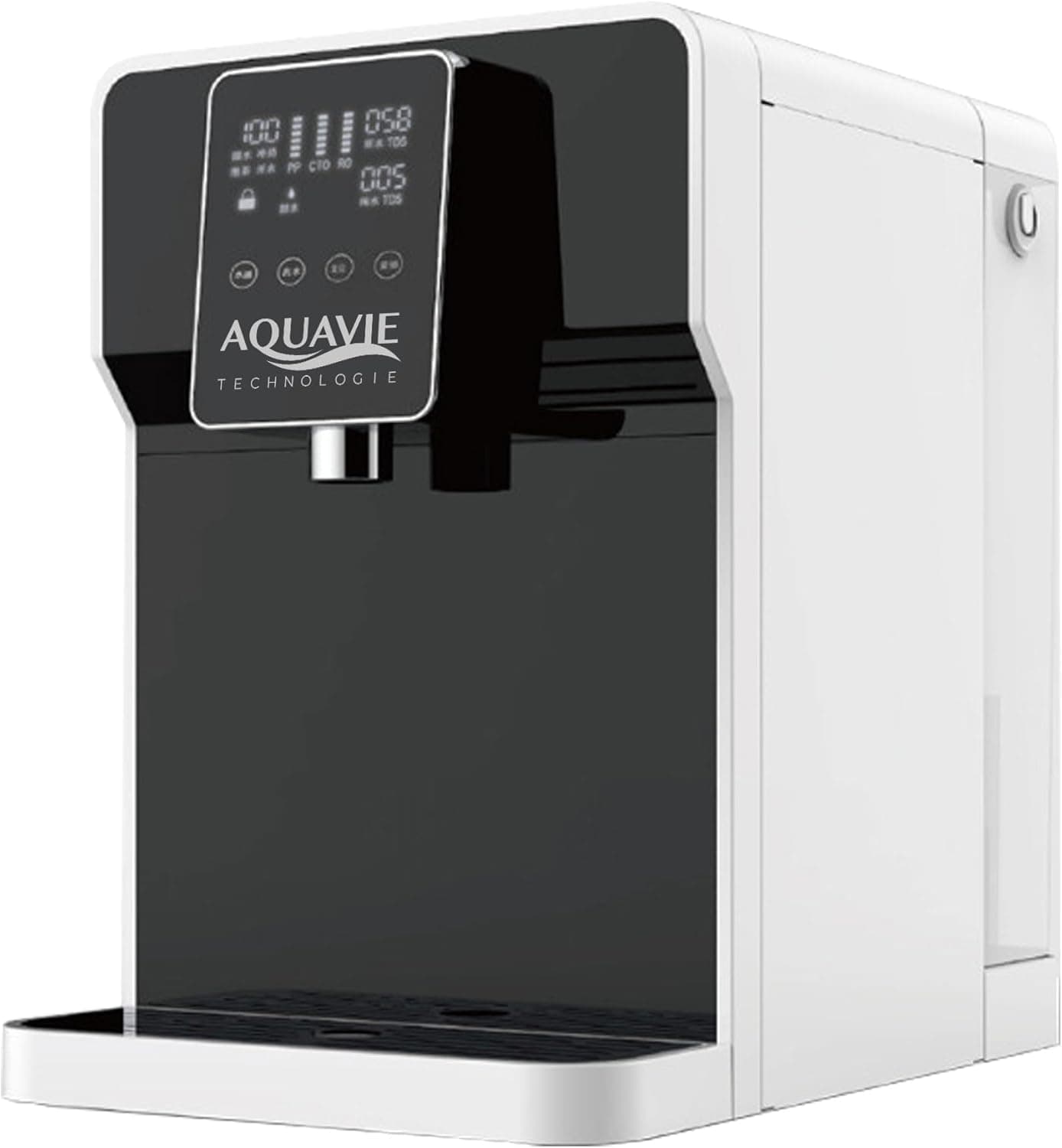 Aquavie Technology - OsmoTOUCH - Fonte de água purificada por osmose reversa e esterilização - Dispensador instantâneo de água quente e temperado - depósito de 4,5 L
