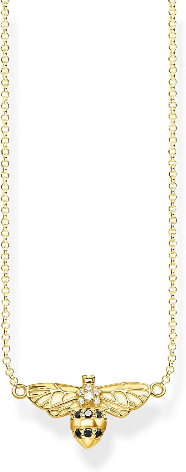 Thomas Sabo Mulher dourada colar com pendente KE1866-414-7-L45v, Prata esterlina, Zircónia cúbica
