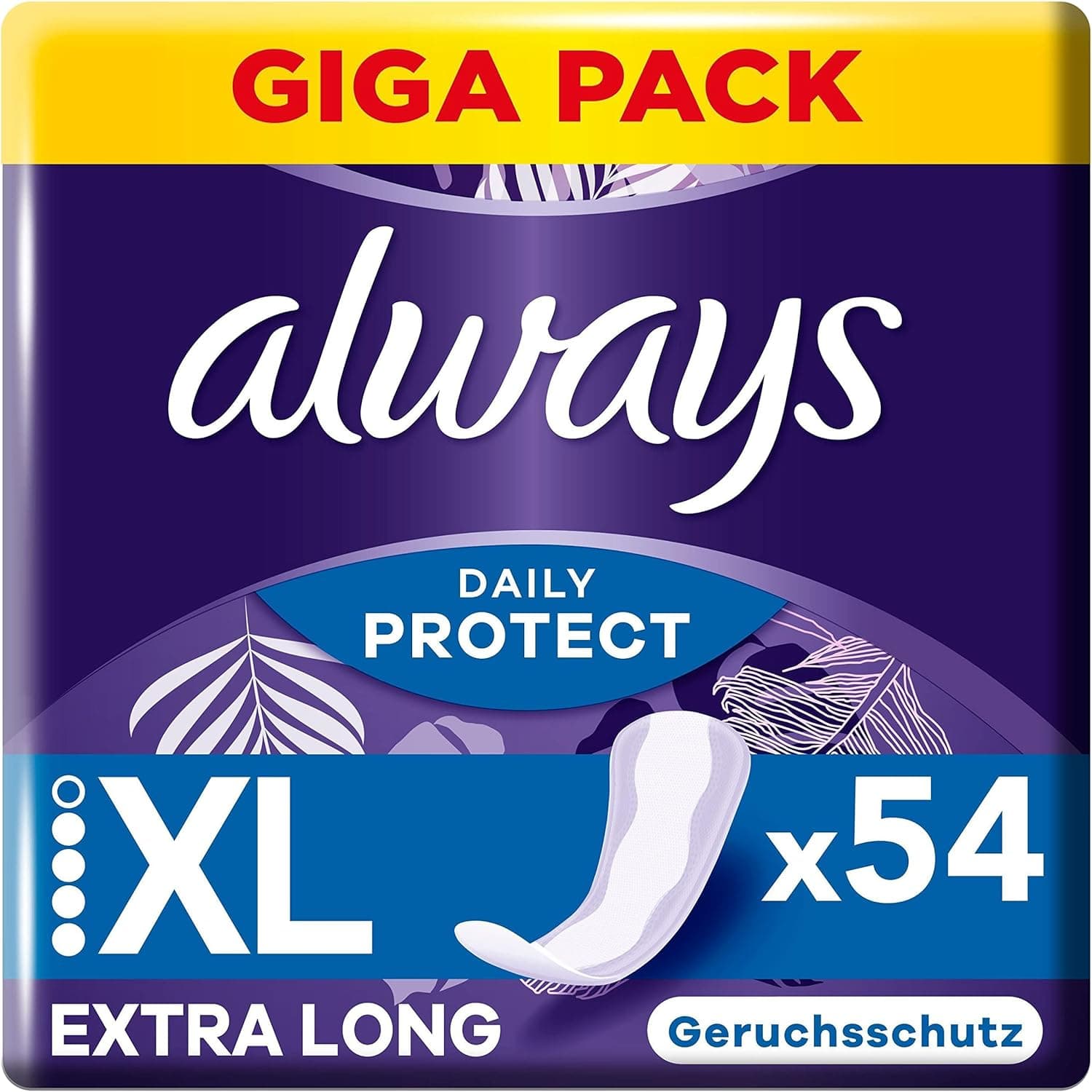Always Dailies Long Plus Extra Protect Cuecas para mulher, 54 compressas, com aroma fresco, adequado para todas as formas de calçadas, respirável, flexível
