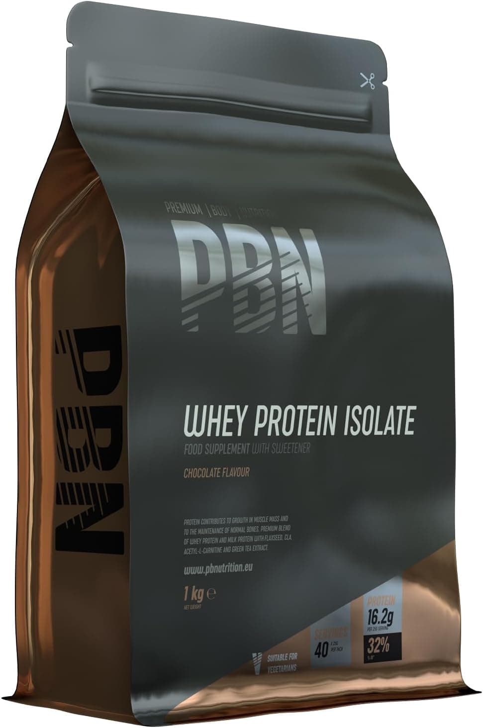 Premium Body Nutrition Whey Isolate | Proteína em pó sabor chocolate 1 kg com 33 doses