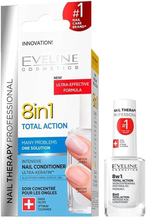 Eveline Cosmetics 8 in1 Total Action concentrado reforço e reforço condicionador unhas - 12 ml
