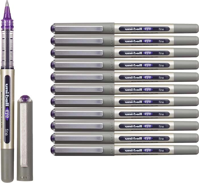 Uni-ball Rollerball tinta líquida olho fino UB-157 violeta 0,7 mm, caixa 12 unidades