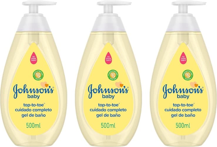 Johnson's Baby Top to Toe | Gel de banho suave para recém-nascido com fórmula sem lágrimas, 500 ml x 3