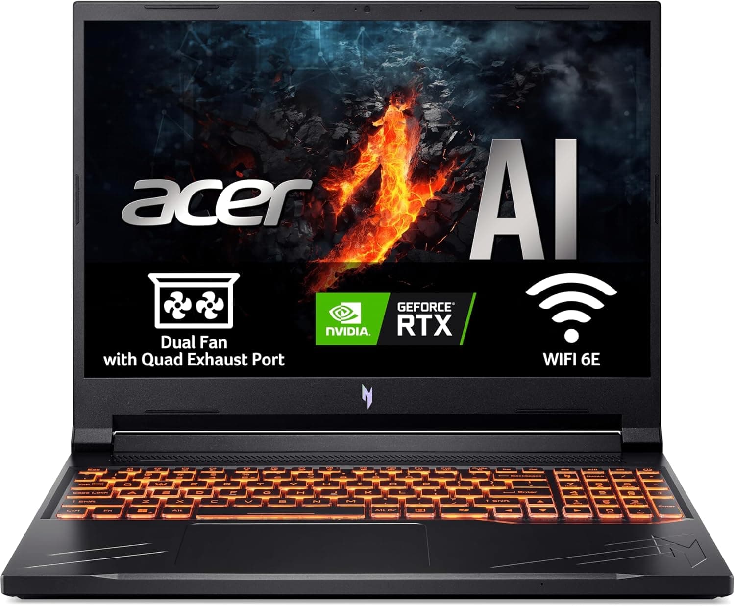 Acer Nitro V 16 ANV16-41-R68V Computador portátil Gaming de 16" WUXGA IPS 165Hz (AMD Ryzen 7 8845HS, 16 GB RAM, 1TB SSD, NVIDIA GeForce RTX 4060, sem sistema operacional) Cor preta - Teclado QWERTY ES