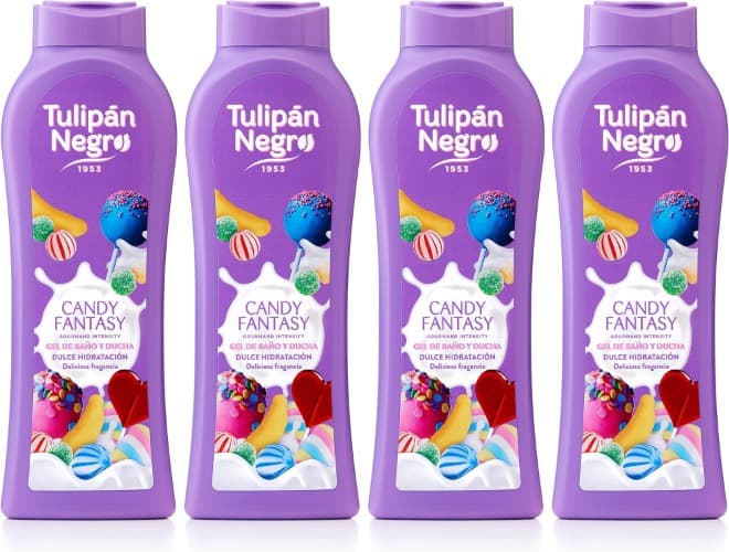 Tulipan Negro Black Tulip | Gel de banho nutritivo e hidratante Candy Fantasy com fragrância doce, 650 ml