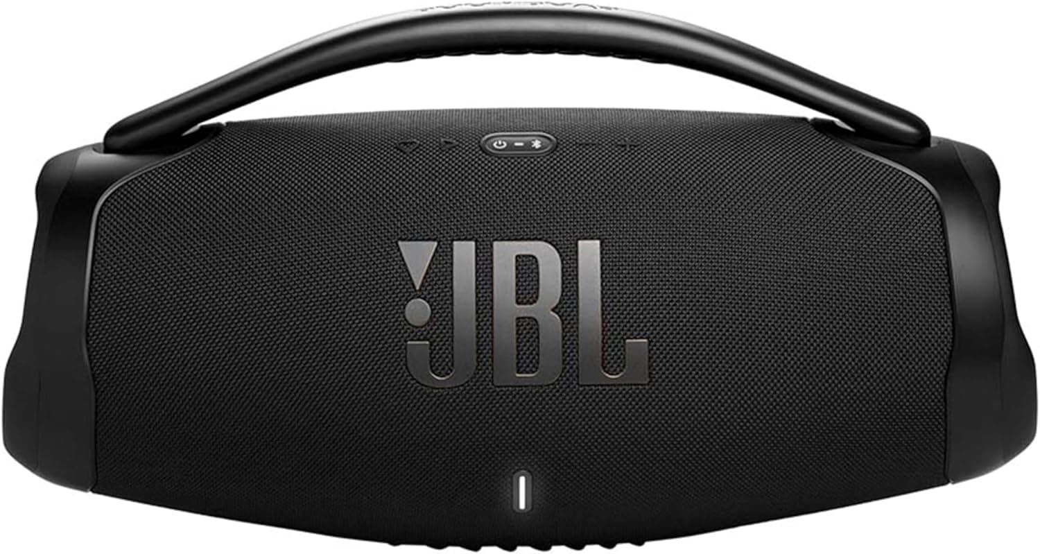 JBL Boombox 3 Wi-Fi Altifalante Bluetooth sem fio, resistente à água e ao pó IP67, com bateria de até 24 horas de duração, preto, tomada UE (tipo C)