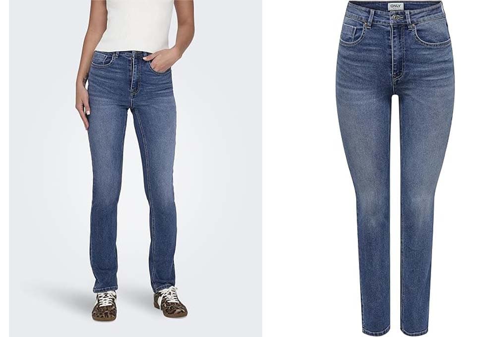 ONLY Onlwillow HW Slim Dnm Gua654 Calças de ganga para mulher