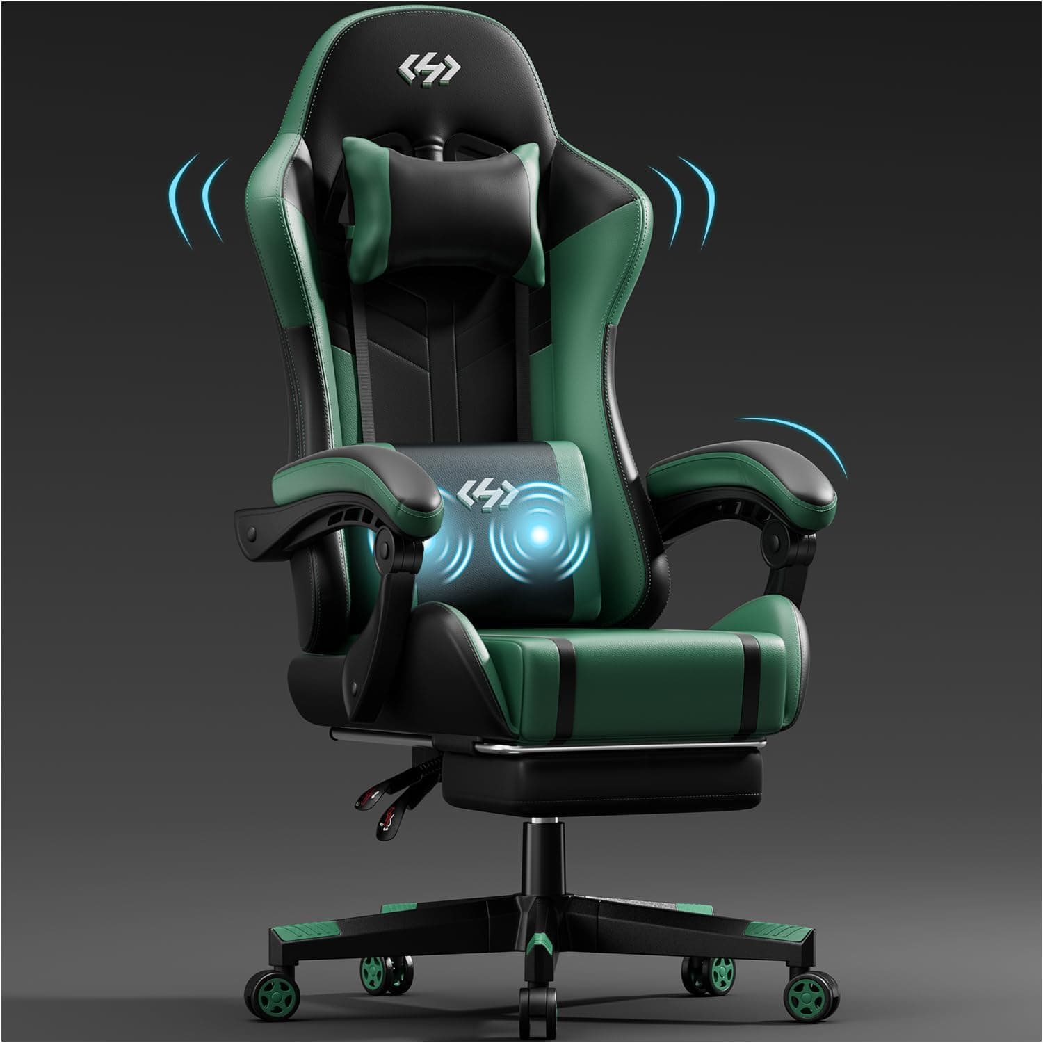 HLONONE Cadeira de gaming com função de massagem