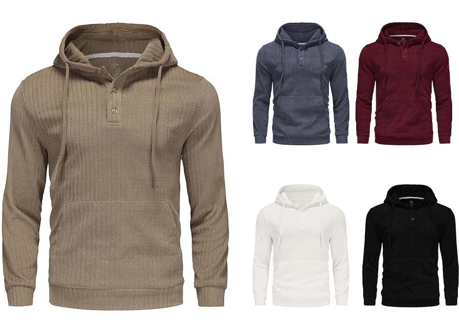 YuKaiChen Camisola de malha com capuz para homem