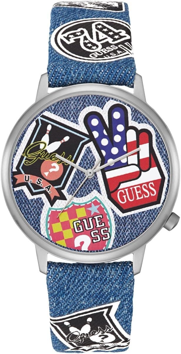 Guess Relógio analógico unissexo adulto de quartzo com correia em tecido V1004M1, multicolorido, Correia