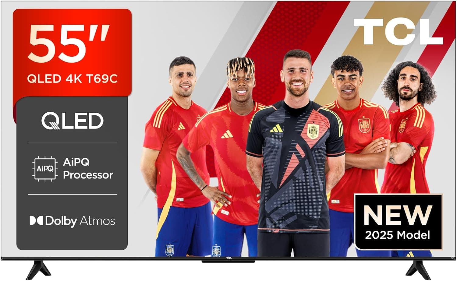 TCL 55T69C QLED 55", TV Direct LED, HDR 4K, Smart TV com Google TV (Dolby Vision e Atmos, Game Master, Motion Clarity, compatível com o Google Assistant e Alexa)