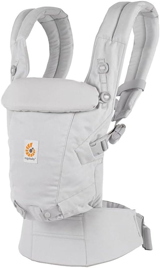 Ergobaby Mochila porta-bebé adaptada para recém-nascidos desde o nascimento, porta-bebé ergonómico de algodão SoftTouch de 3 posições para transportar no abdómen e nas costas, Pearl Grey