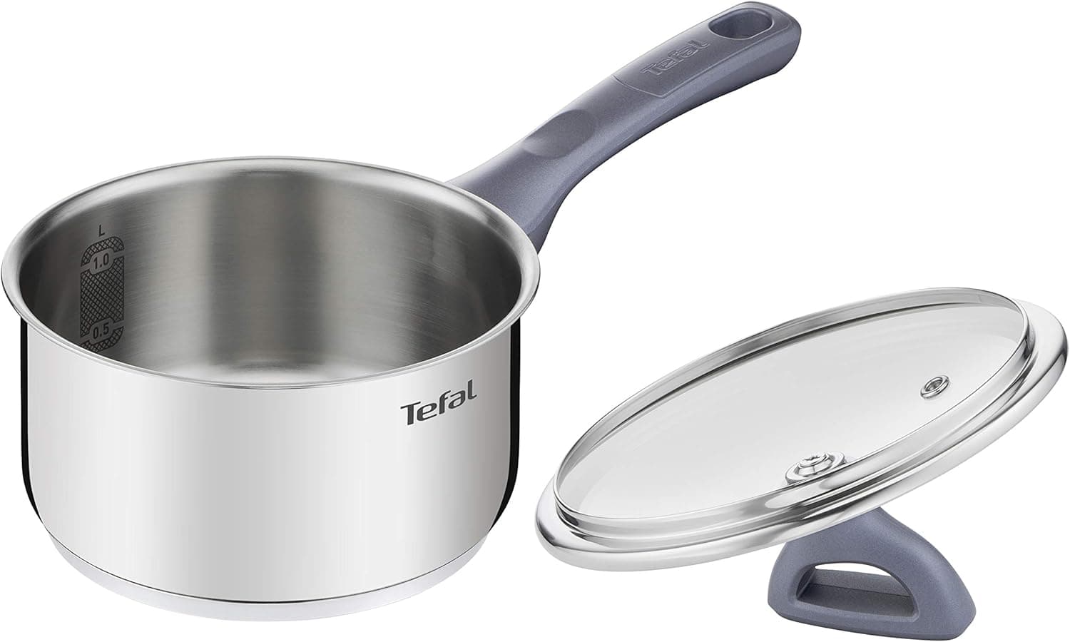 Tefal Daily Cook Base reforçada, adequada para todos os tipos de cozinhas, incluindo indução, grande condutividade e resistência com materiais reciclados, caixa de aço inoxidável de 18 cm, 2,1 litro