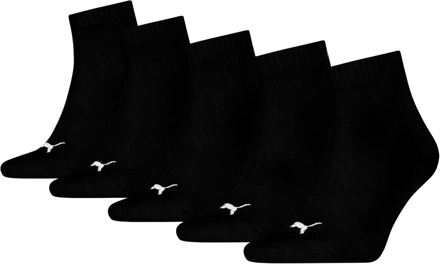 PUMA Quarter Plain Meias unissexo para adulto, pack de 5