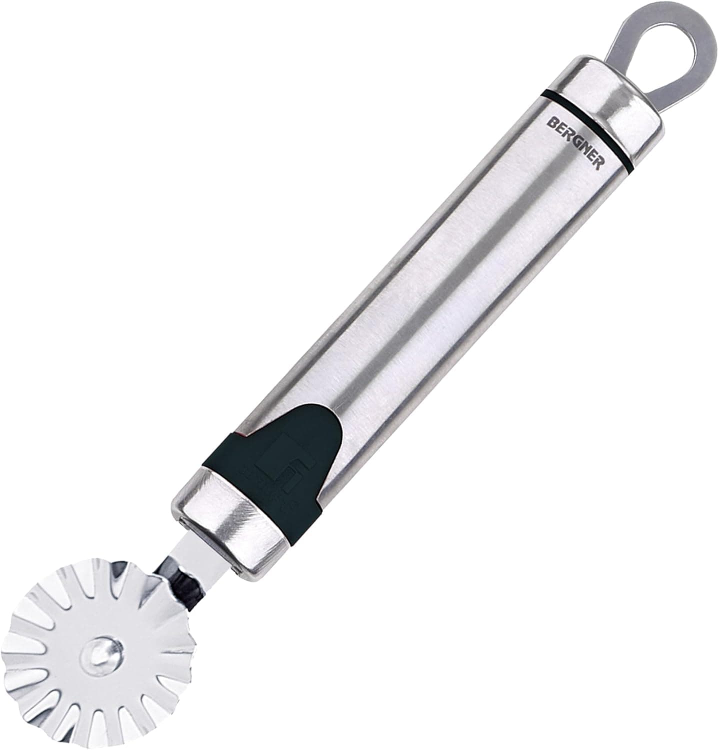 BERGNER Gizmo - Cortador de massa de 18 cm - fabricado em aço inoxidável - pega com detalhes em cores - adequado para máquina de lavar louça - resistente a impactos