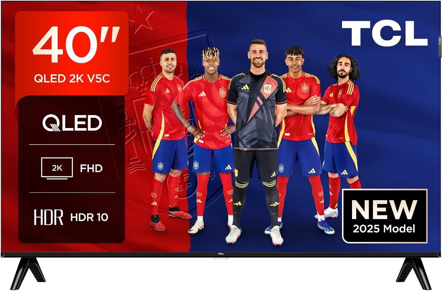 TCL 40V5C Smart QLED Full HD de 40" Direct LED TV com Android TV e HDR, compatível com Google Cast e Google Home, design fino