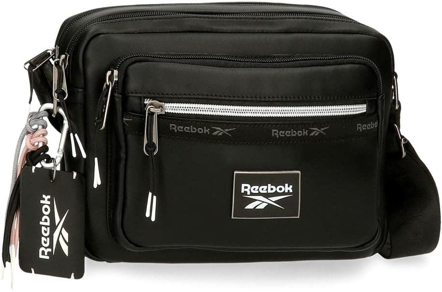 Reebok Tina, Preto, Bandolera Dos Compartimentos, Saco de ombro duplo, 25x18x7 cm