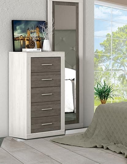 Shiito | Modelo Aspen - Sinfonier com 5 gavetas, acabamento em Andersen - 39,6 x 60 x 106,5 cm