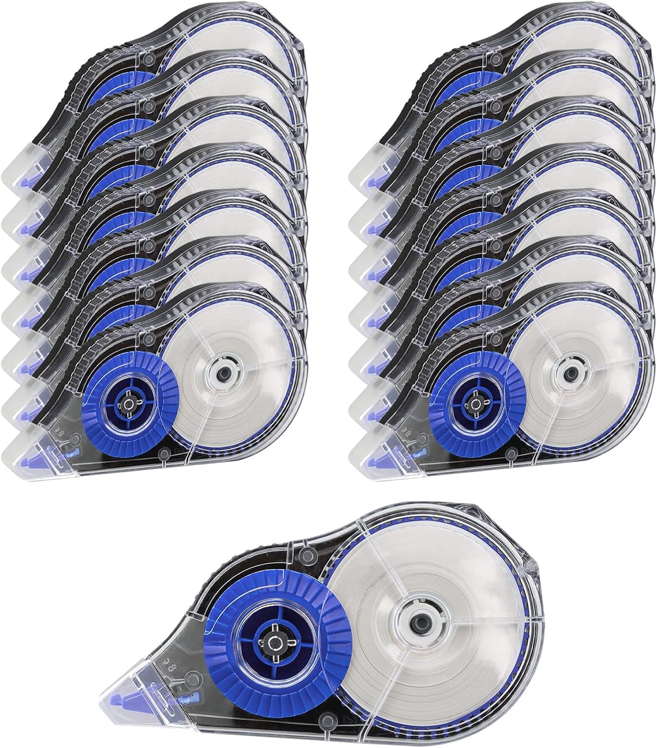 KASURE Conjunto de 15 fitas corretivas de 12 m x 5 mm, rato corretor de bolso, rato de correção com tampa protetora, conjunto de fita corretiva para estudantes, professores, casa, escritório
