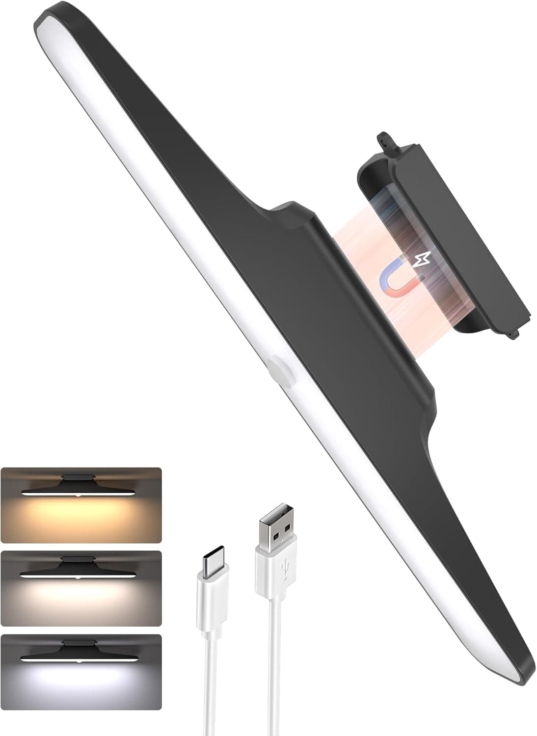 EZVALO Luz baixo armário cozinha LED 5000 mAh, luz LED recarregável com sensor de movimento, magnética sem fios, 3 temperaturas de cor, iluminação sem fios de armário para cozinha, armário