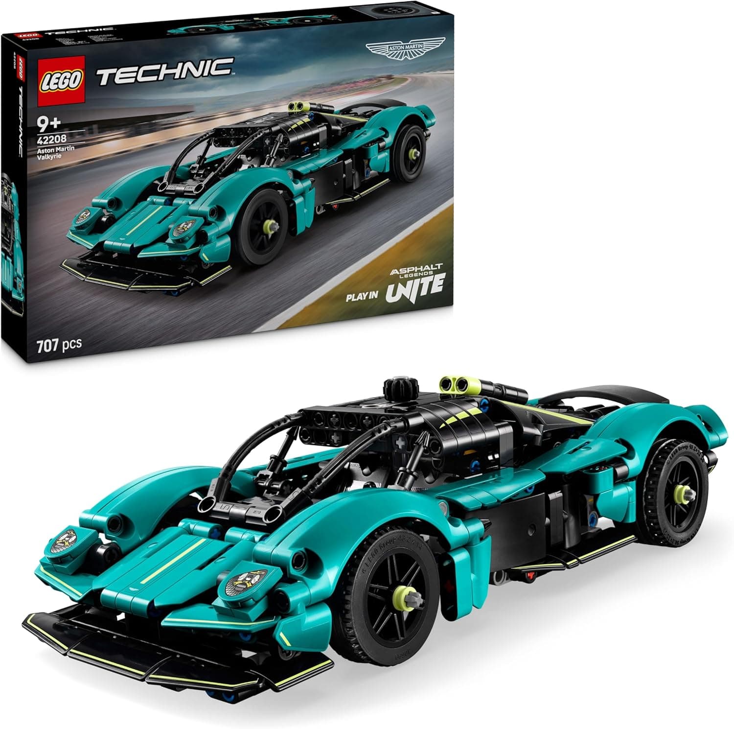 LEGO Technic Aston Martin Valkyrie - Maquete de carro de brinquedo com motor V12 e portas de asas de gaivota que se abrem - carros colecionáveis, presente para meninos e meninas de 9 anos 42208