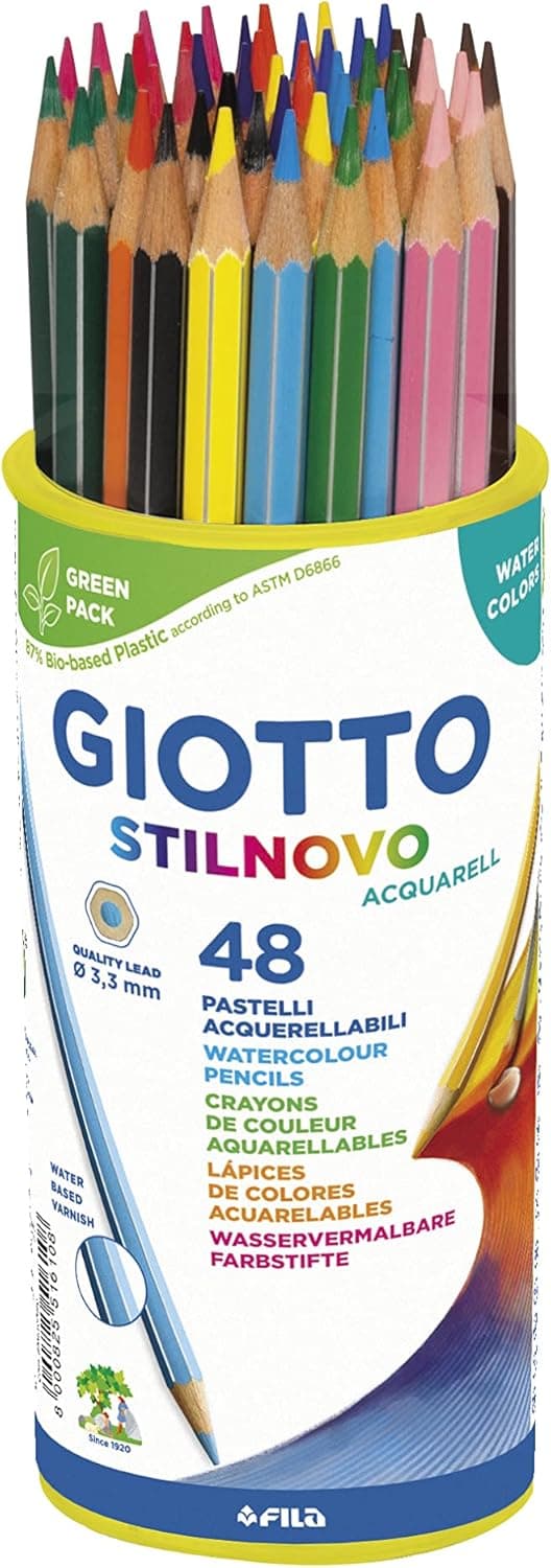 Giotto - Stilnovo Acquarell Pack de 48 lápis, multicolorido (fila 516100), tamanho único