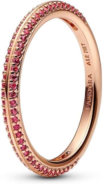 PANDORA ME Anel banhado a ouro rosa de 14 quilates com rubi sintético