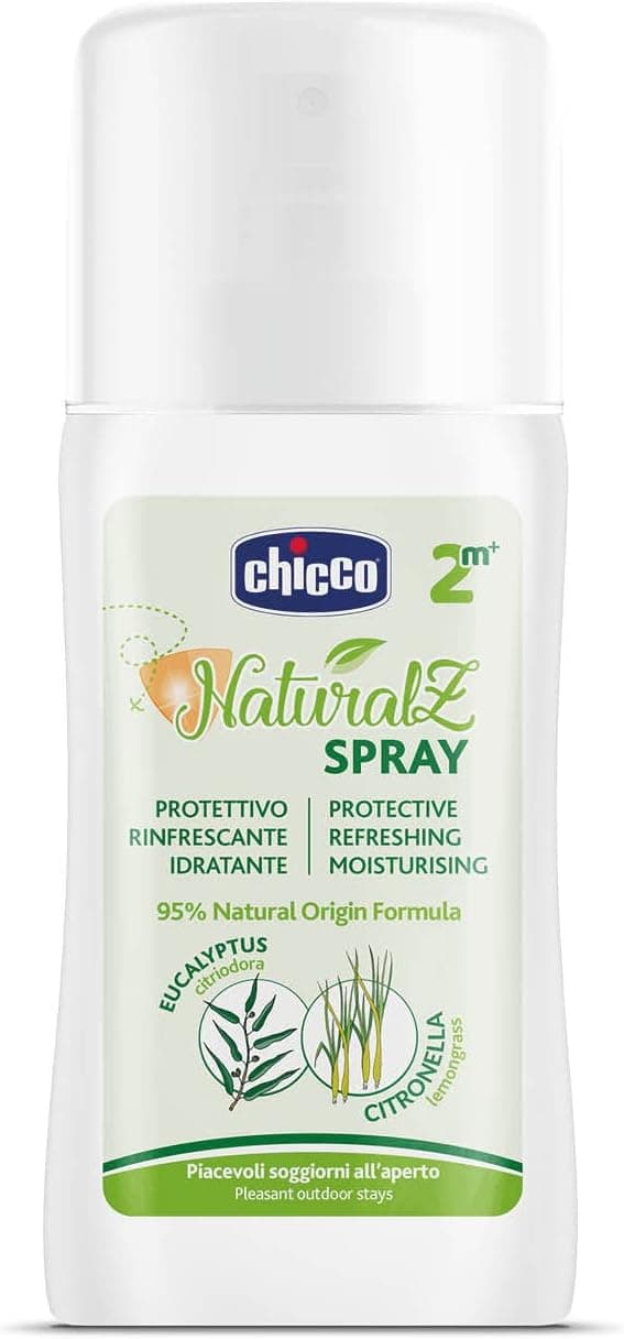 CHICCO NaturalZ Protector em spray de 100 ml, proteção natural durante o verão, com citronela e eucalipto proteção dia e noite