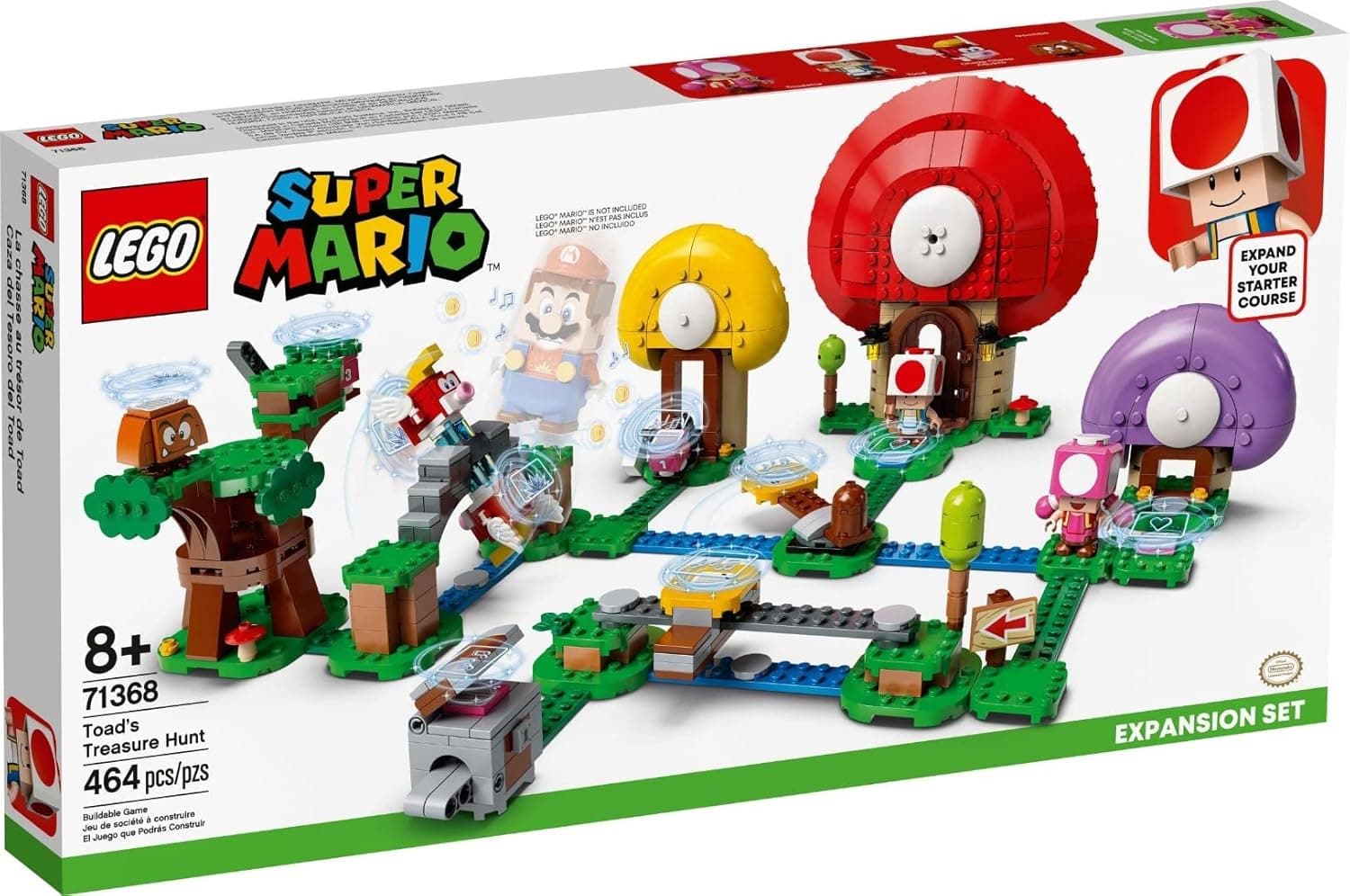 LEGO 71368 Super Mario Set de expansão: Caça ao tesouro da Toad, brinquedo de construção para meninos e meninas a partir dos 8 anos