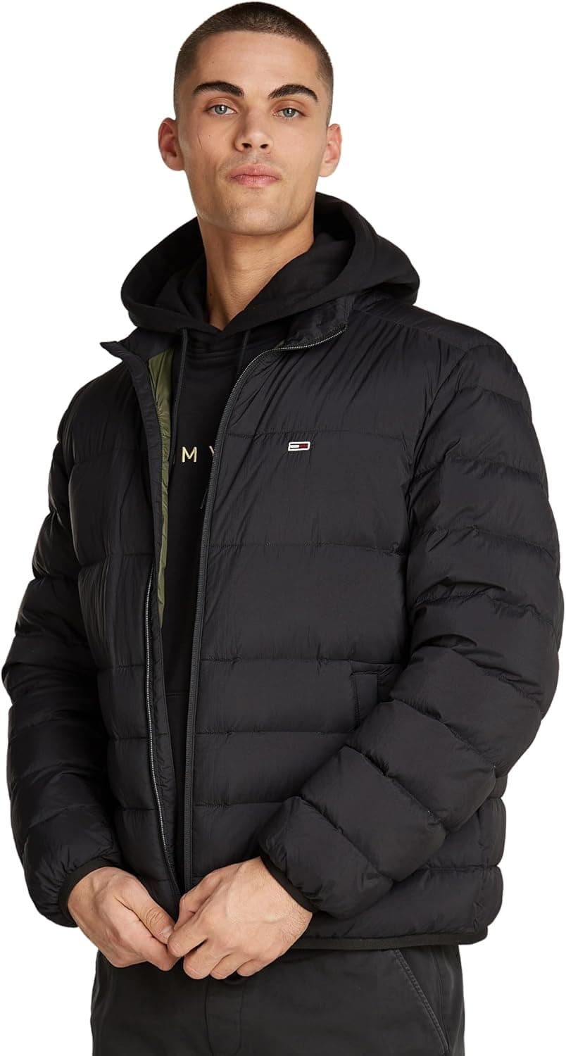 Tommy Jeans Casaco acolchoado para homem packable Down Jacket com fecho de correr