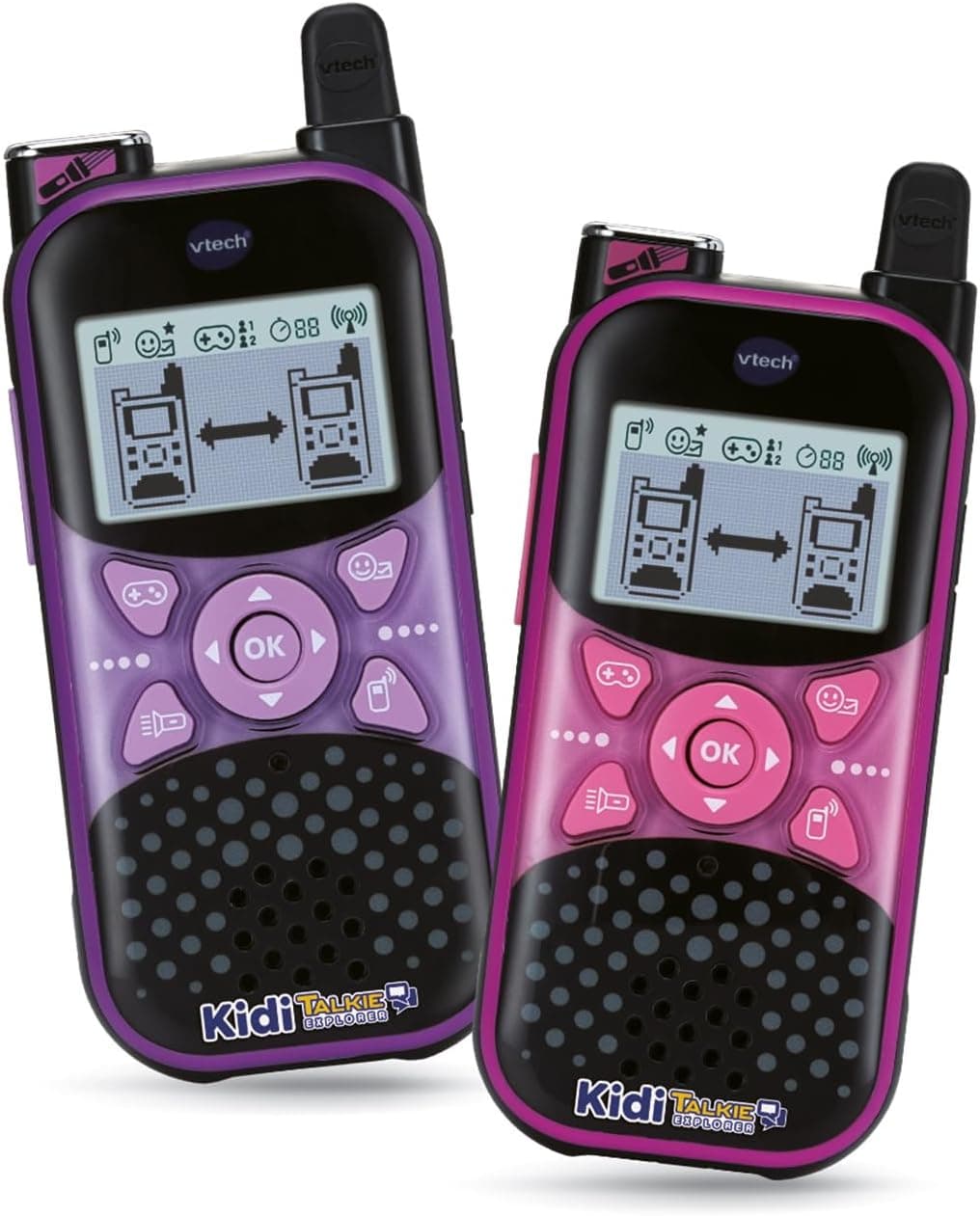 VTech KidiTalkie Explorer | Walkie-talkies para crianças com lanterna efeitos de voz e jogos