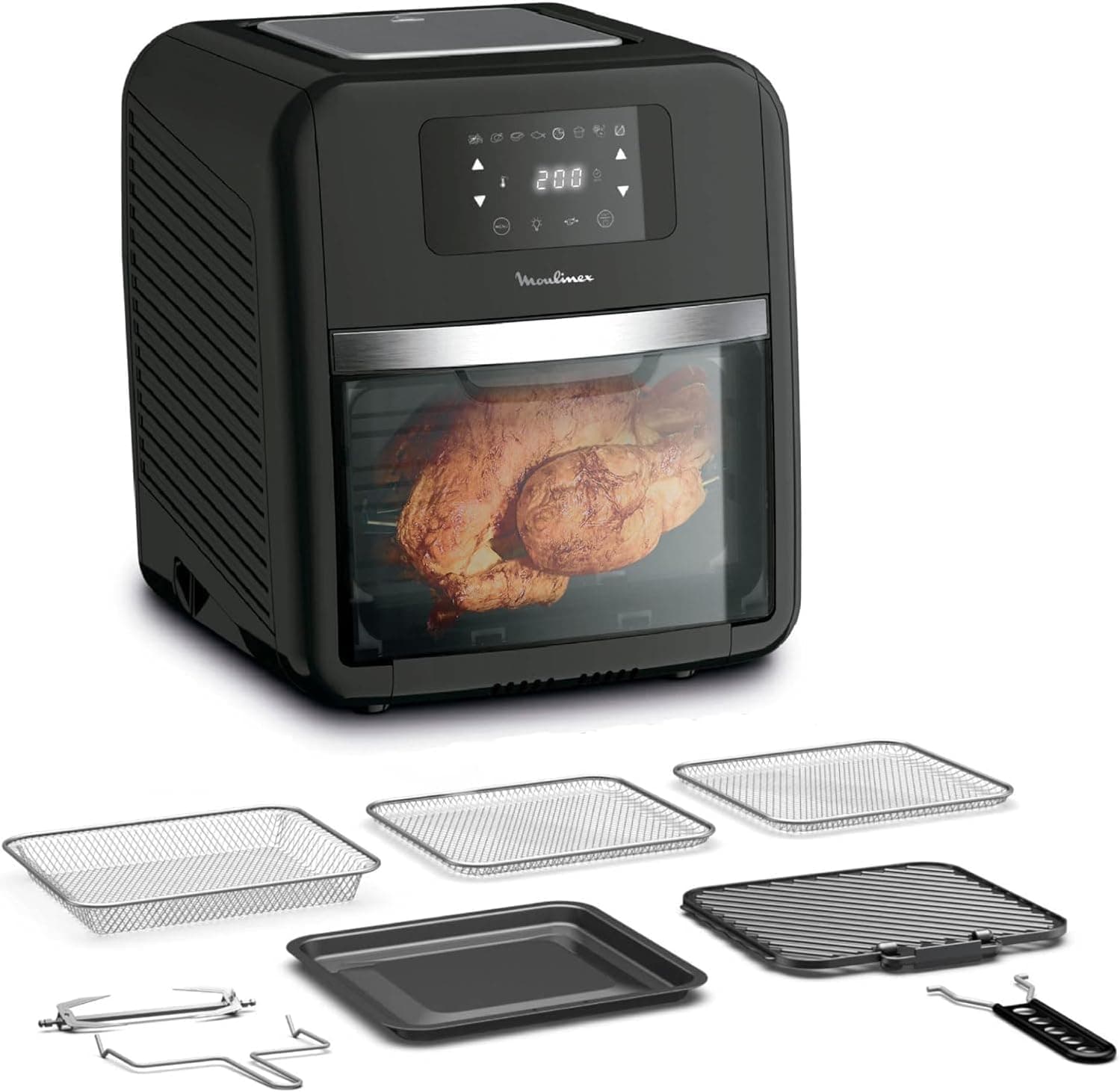 Moulinex Easy Fry Oven & Grill 11 L Frigideira de ar, grill e forno, 9 funções em 1, 8 programas, até 3 refeições de cada vez, temperatura regulável, grill antiaderente, livro de receitas digitais