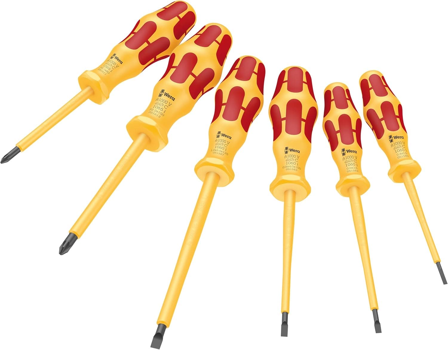 Wera 05051576001 Conjunto de chaves de fenda isoladas, cor vermelha/amarela, 6 peças