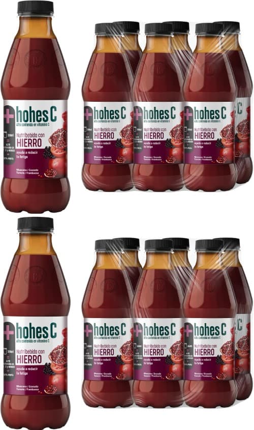 hohes C Nutridrink | Sumo 100% natural de maçã, tomate, romã e framboesa com ferro e vitamina C pack de 6 x 1 L