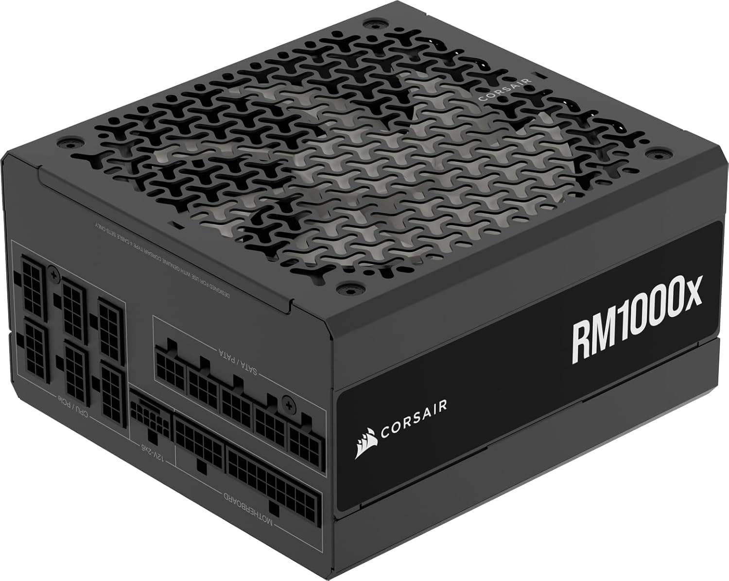 CORSAIR RM1000 x Fonte de alimentação ATX totalmente modular de baixo ruído, compatível com ATX 3.1, compatível com PCIe 5.1, eficiência Cybenetics Gold, conector 12 V - 2 x 6 nativo, preto