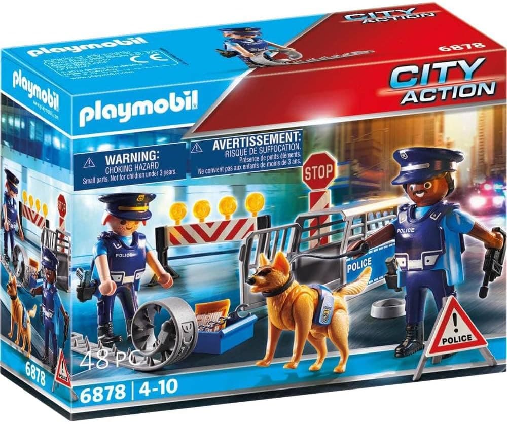 PLAYMOBIL City Action 6878 | Base policial de brincadeira com figuras e acessórios para crianças a partir dos 5 anos