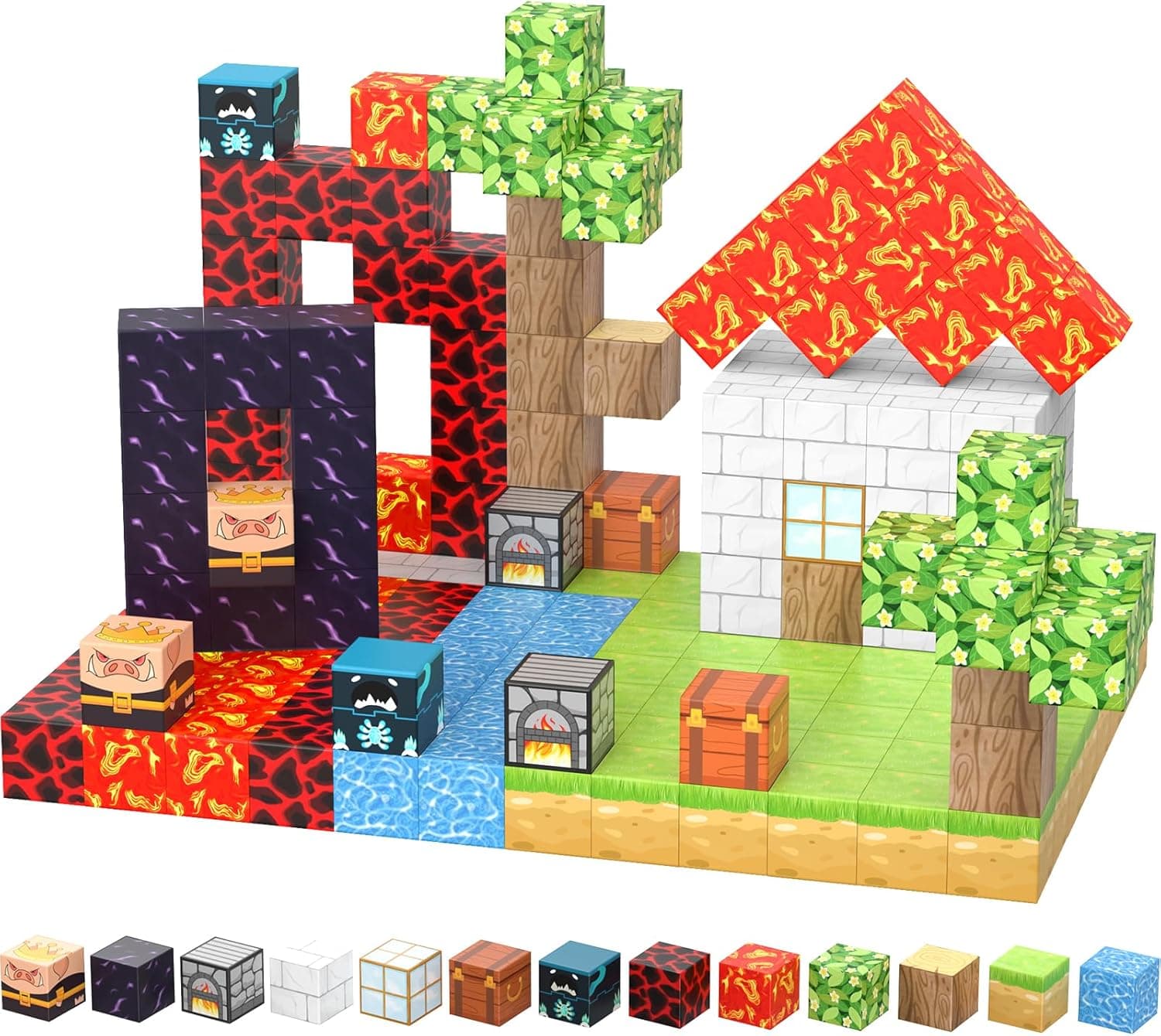 Blocos de construção magnéticos 100 peças, brinquedos sensoriais STEM, brinquedos de blocos de construção para meninos e meninas de 3 anos, brinquedos criativos de blocos de construção magnéticos