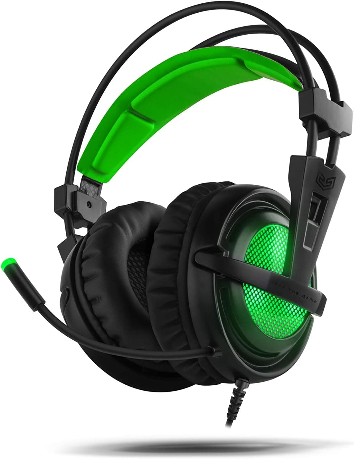 BG Xonar-X6 Binaural faixa de cabeça preta, verde, auriculares com microfone (consola de videojogos PS4, PS5, PC/videojogos, Binaural, banda, preto, verde, imitação de pele)